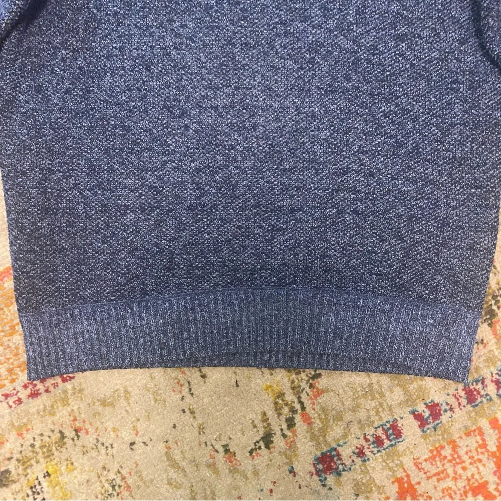 Polo Ralph Lauren Men's Heathered Blue 1/4 Zip-Up Sweater Patch Elbows Sz 3XL